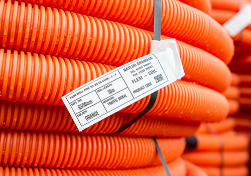 Self-Tie Labels Self-tie tag identifying plastic tube