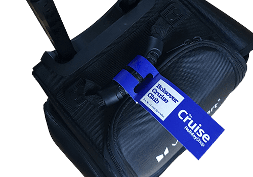 Bag tag attached to bag handle