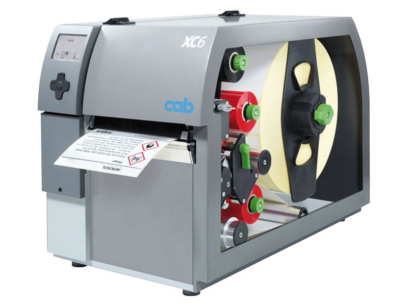 CAB XC6 two colour thermal transfer printer with chemical label